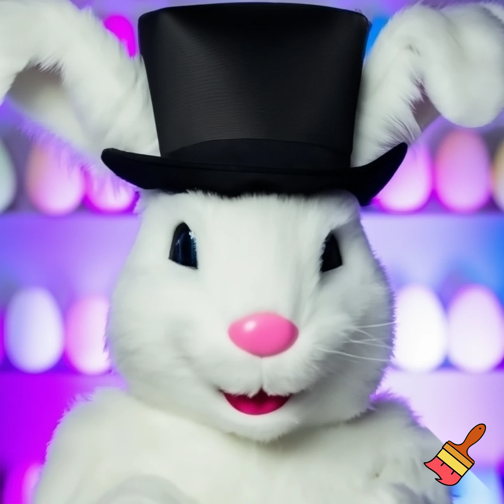 Easter bunny mascot top hat costume