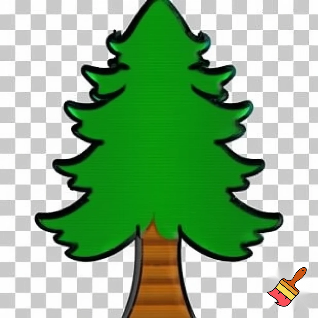 icon of fir tree in cartoon style