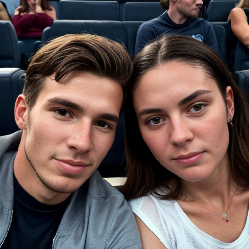 Goretzka and Vanessa at the movie 