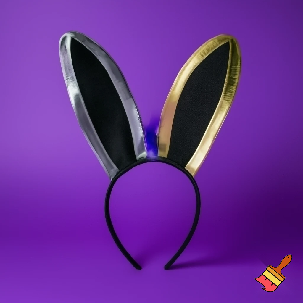 Easter bunny top hat headband, purple and white gold and silver top hat black purple dark purple