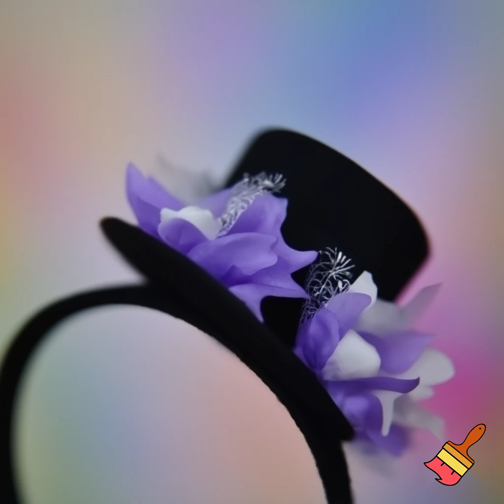 Easter top hat headband, purple and white