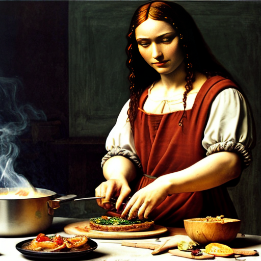 Leonardo Da Vinci cooking