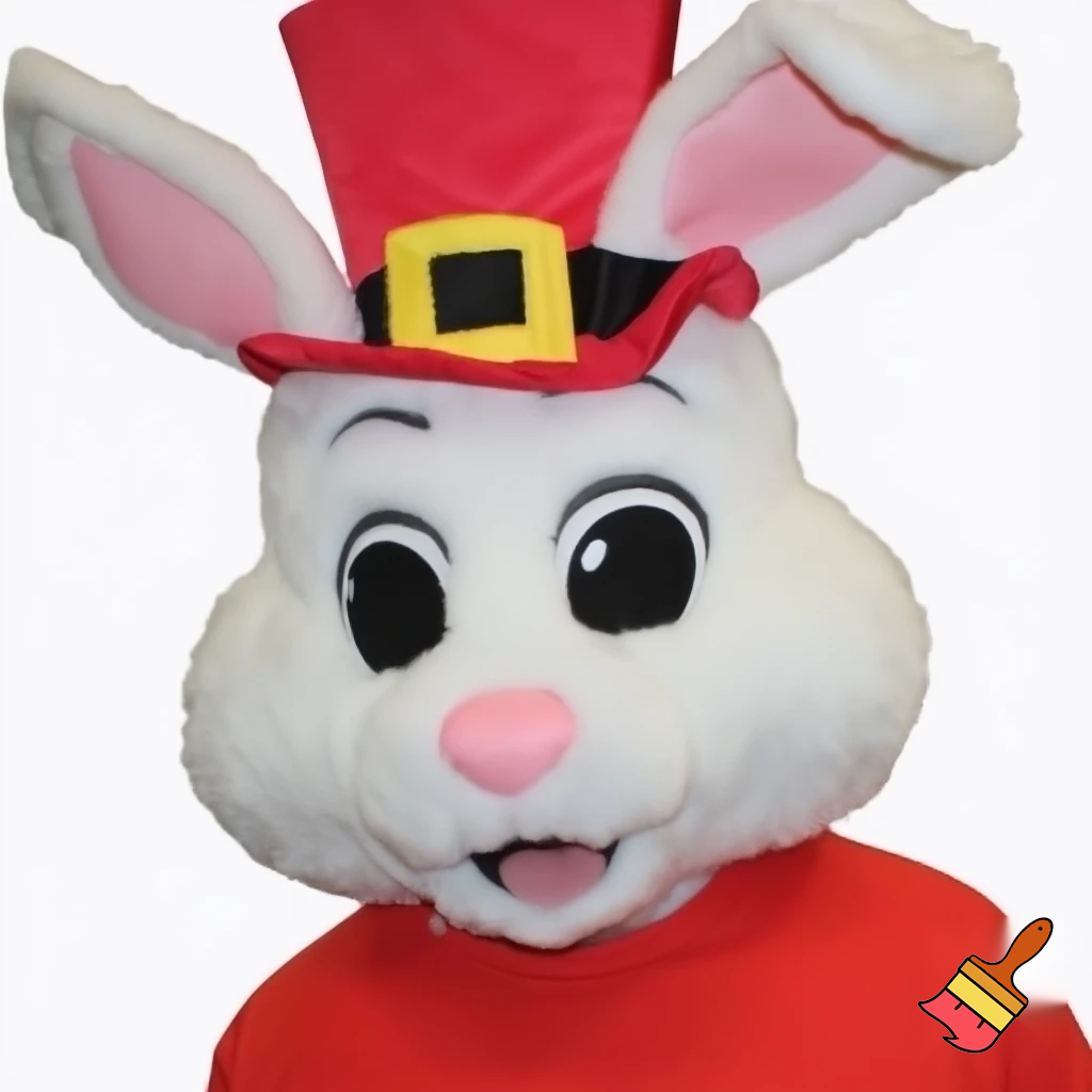 Easter bunny mascot costume shopping Centre top hat