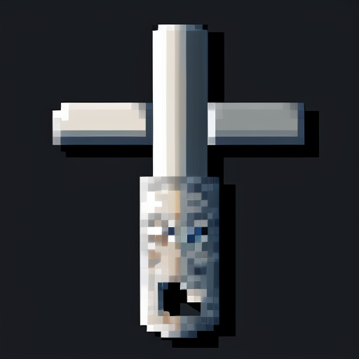 pixel art icon of a big wrench on dark background