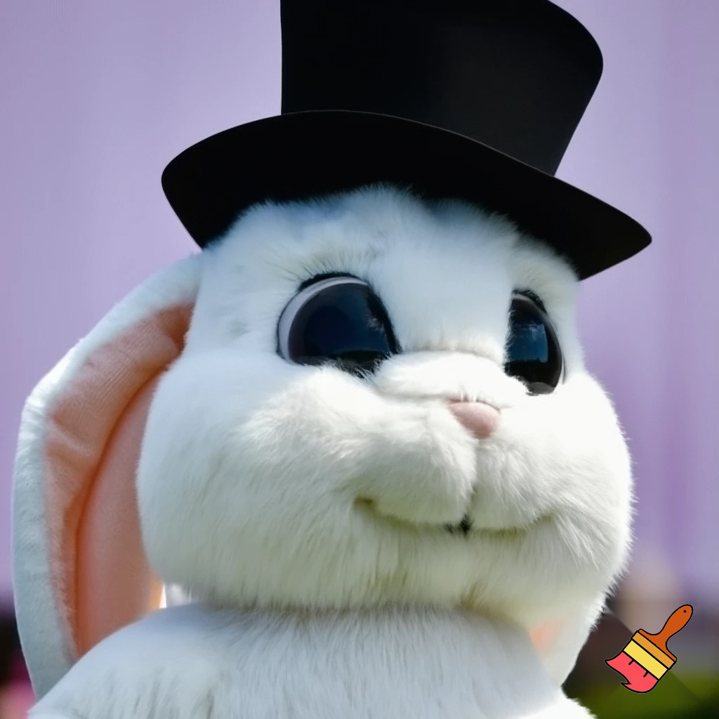 Easter bunny mascot top hat costumes