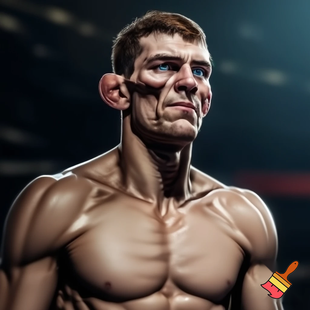 A mixed martial artist who has gone down two weight classes for a fight. His cheeks are sunken and his ribs are visible and his muscles stand out alarmingly. Nonetheless, he stands tall and steady. His eyes are watery blue, his hair is brown and his ears stick out. For once in his life, he is ready to win.