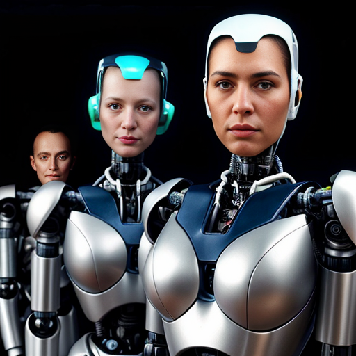 5 robots friends together
