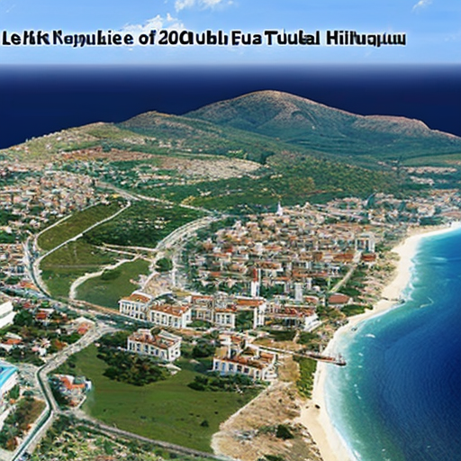 Turkish Republic of Northern Cyprus Lefkoşa in 2030 with official buildings in the Turkish dub