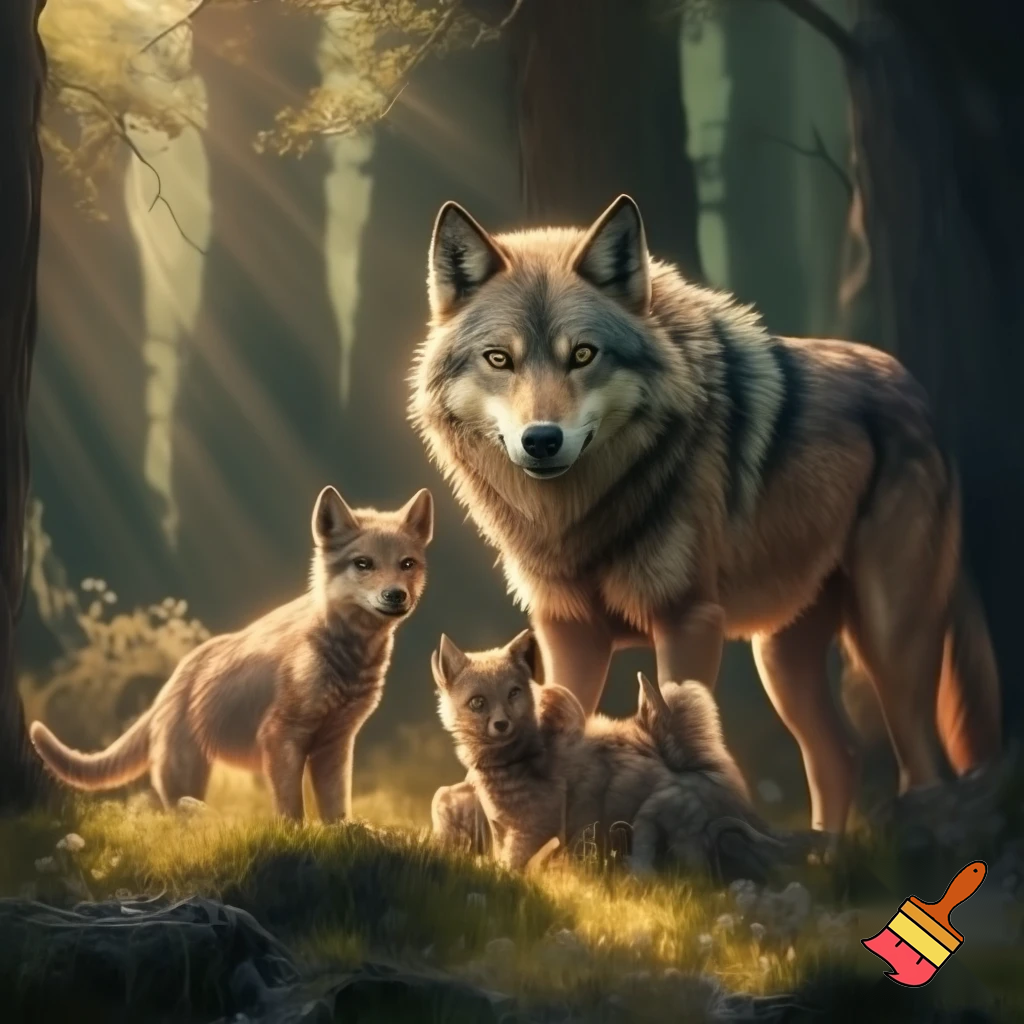 Family from two wolves 