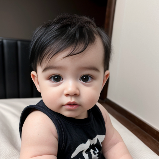 baby boy with black hair
