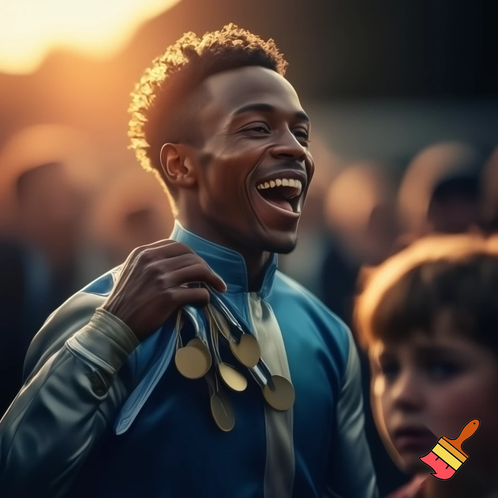 crer un image :Fillino et un frele jeune homme cheveux friser. Il est adult est petit. Sur sa main brillent trois chevaliere de c'est victoire passer. Il est favoris pour gagner la course du lendemain. Celebre jockey du phoenix. très acclamer. Il se gonfle de fierter devant la reaction des fan. Il a jamasi quitter la ligne de depart. fillino pleure. style realiste
