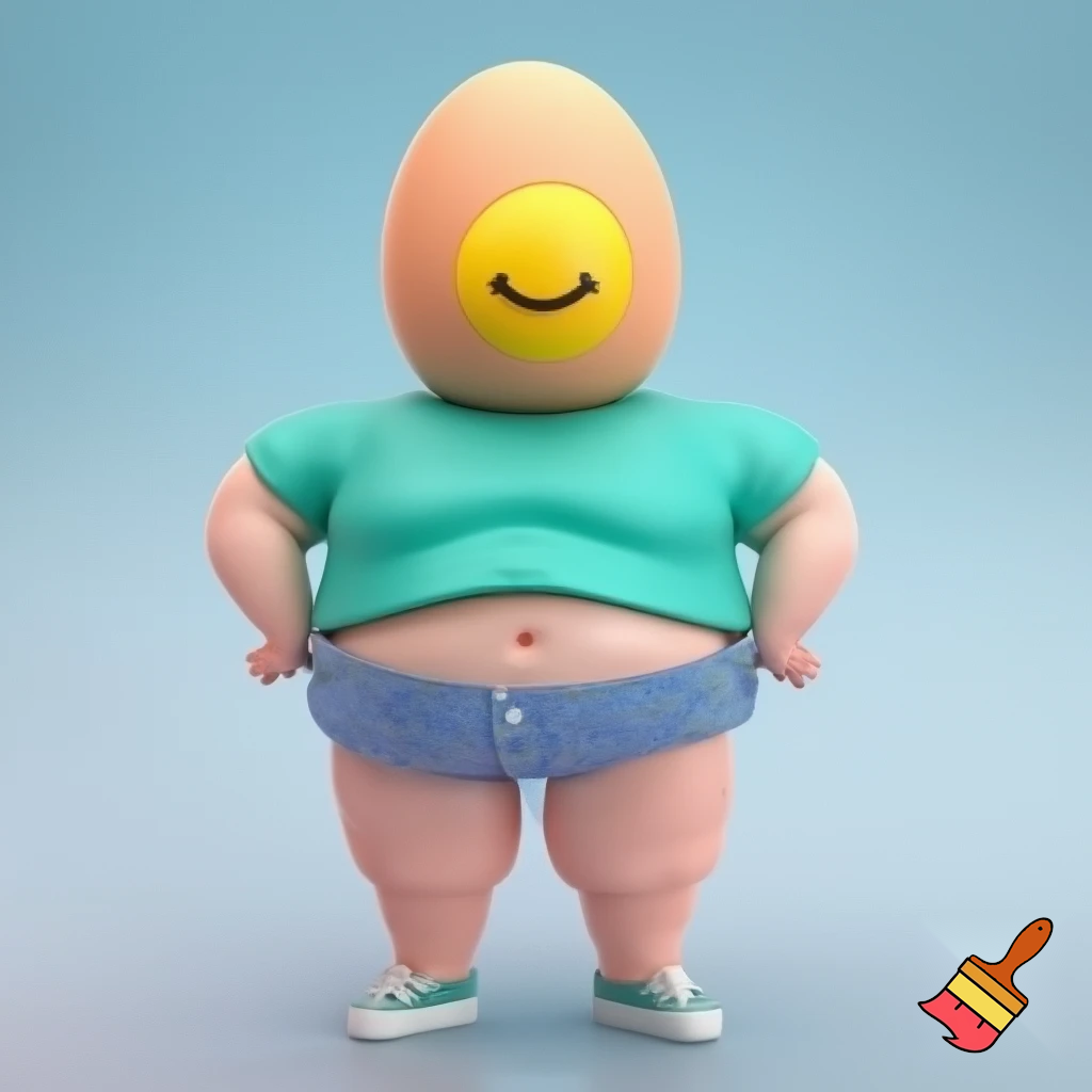 fat dude with a egg head