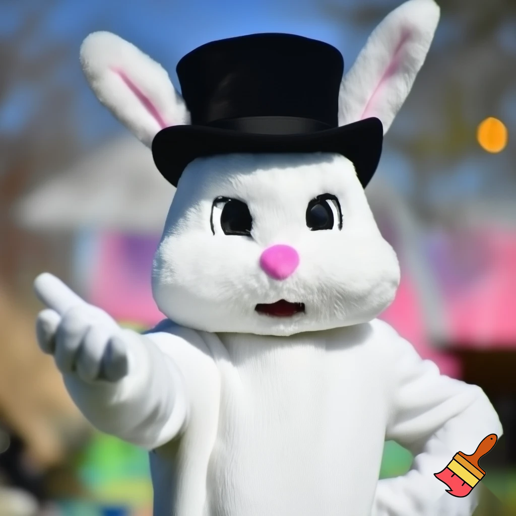 Easter bunny mascot costume top hat mascot costume magic