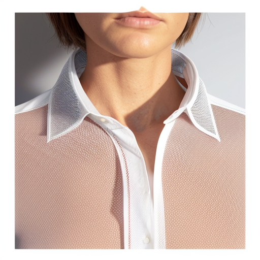Transparent background, a single white shirt folded as it is in the closet, with clear stitching and visible wrinkles. The shirt has rich details, such as the texture of the fabric and the shape of the folds. Shot from left to right.