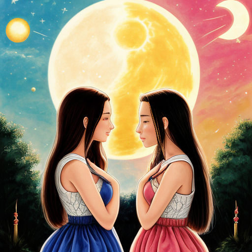 The sun and moon as girls