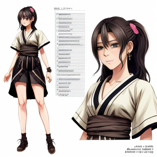 Generate a
Kny oc 
Using this
Sketch as a
Reference,
Make their
Skin
Brown
And
Hair
Dark
Fading into 
Purple/pink,
Star earrings,
Butterfly pins,
Colored lashes.
Character sheet,
Demon_slayer_artstyle,
Ufotable,
Official character sheet,
Original character,
Blasian,
Fluffy drill curls
Gentle look. Short/small eyebrows,
Princess curls. Hair tied into
Low twintails. Voluminous hair,
Blasian 
Oc,
Pretty. Make the
Color palette look
Cohesive and
Aesthetic,
Detailed 
Character sheet,
She wears a
Customised 
Demon slayer 
Uniform
With a haori
And a
Long,
Kimono like
Skirt and
Short 
Sleeves. Coily hair. 
Gentle, calm expression. 
Hashira.
20-25 y.o. detailed. Pretty hairstyle. Beauty. Baby hair on forehead. Styled. Edge control,
Elegant.
Female oc,
Thin lineart.
Dark uniform.
Patterned haori. Bedazzled anklet on leg. Authentic.
Fluttering.
Laid-back. Face framing curls.
Drill curls,
Princess-like. Tall,
Multi view. Gem/crystal
Hashira. Wavy long hair. Groomed hair. Beautiful  