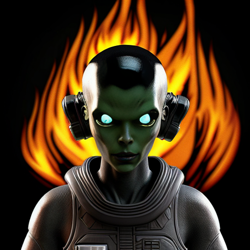 Alien Romulus style Ripley with fire flame gun realism