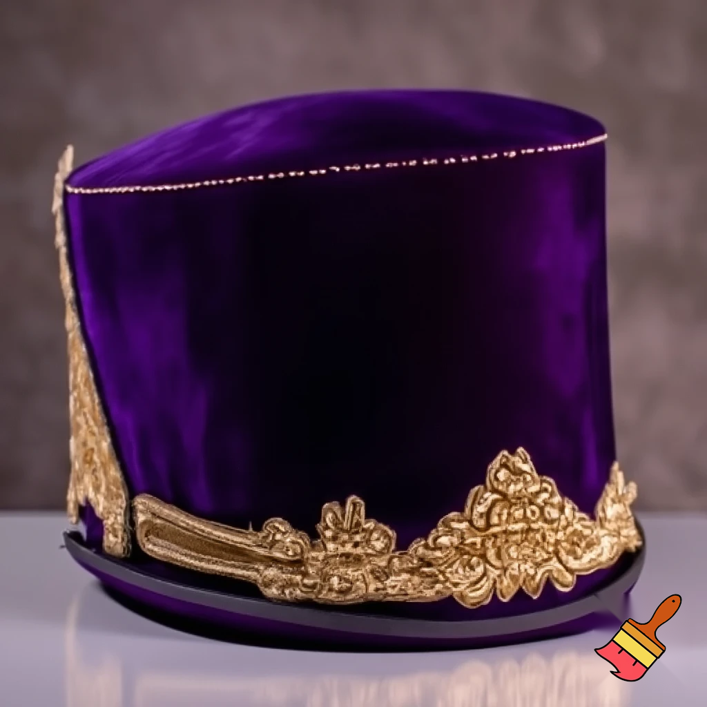 Purple and gold top hat velvet