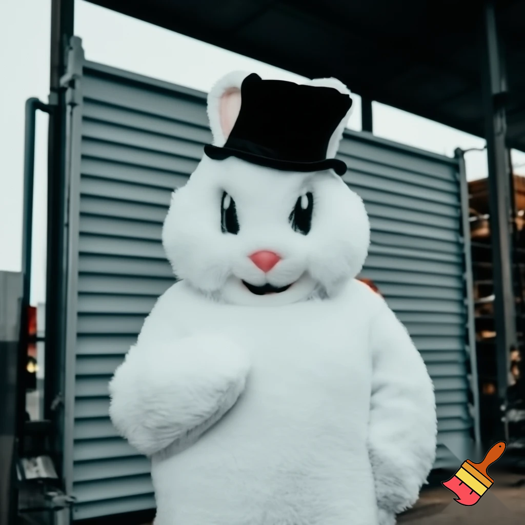 Mascot costume, Easter bunny top hat special top hat falcon gate trucking Centre