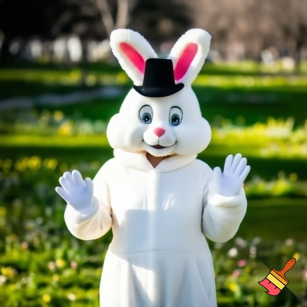 Easter bunny costume top hat person