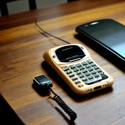 old mobile phone on a table