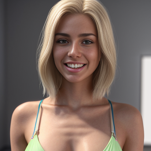 Blonde girl wearing a micro bikini dental floss 