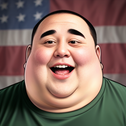 fat america guy giant chin wobbling 