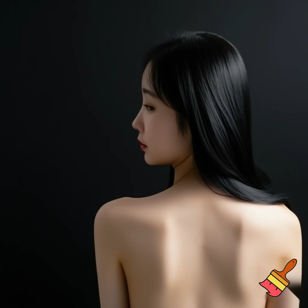 Korean hot naked girl from back Fac towards me