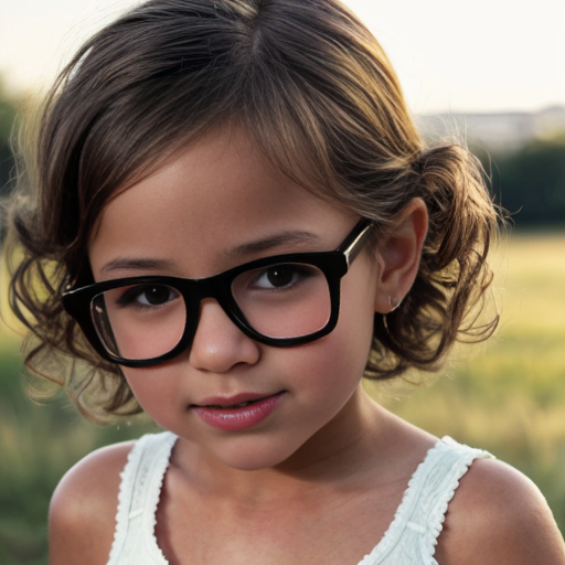Cute adorable niña Chilindrina glasses con hair lazo curly con verano casual formal elegante sensual sexy con close up whispering touching ear each other secrets con paséo con ciudad 2