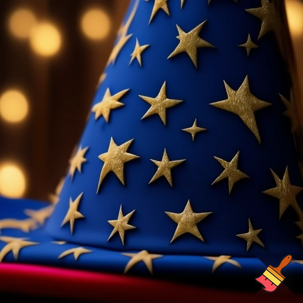 Christmas wizard hat stars and means read