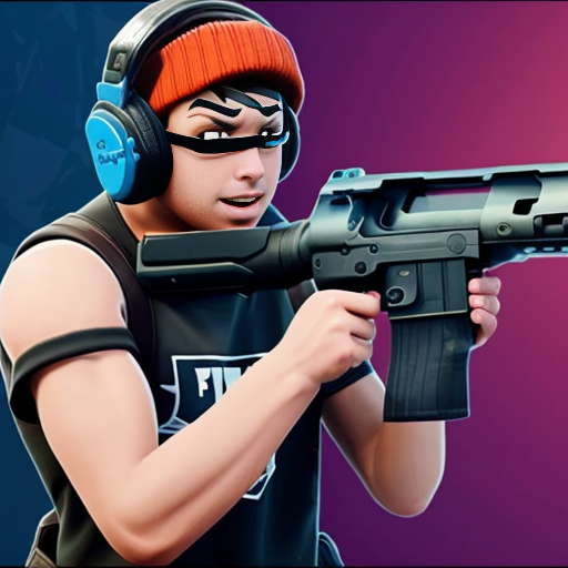 a kid fighting with fortnite guns and then one gets 200 pumped