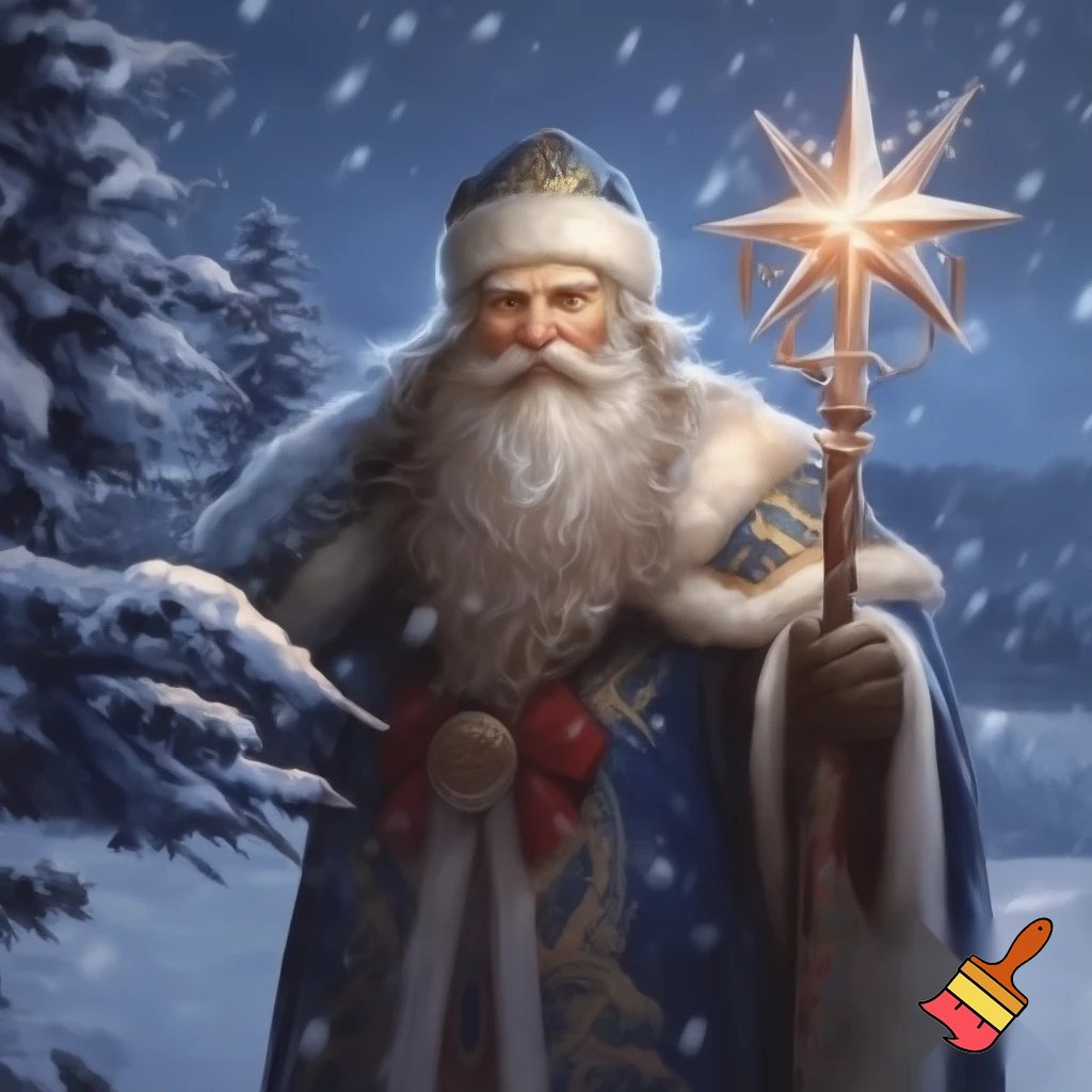 Russia, Santa Claus walking stick with a star