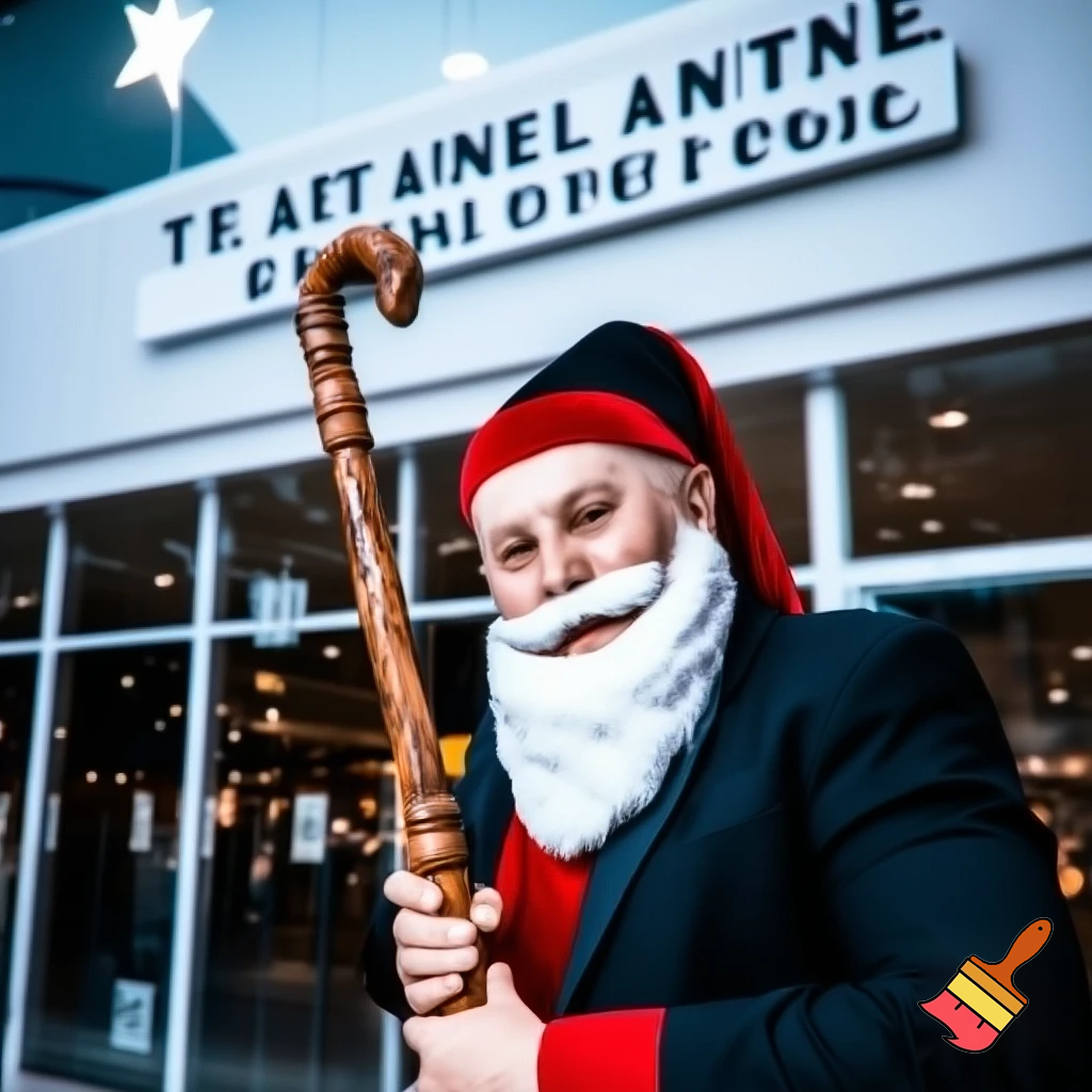 Santa Claus, Russia walking stick with the start the real Santa Claus shopping Centre in Australia
A star