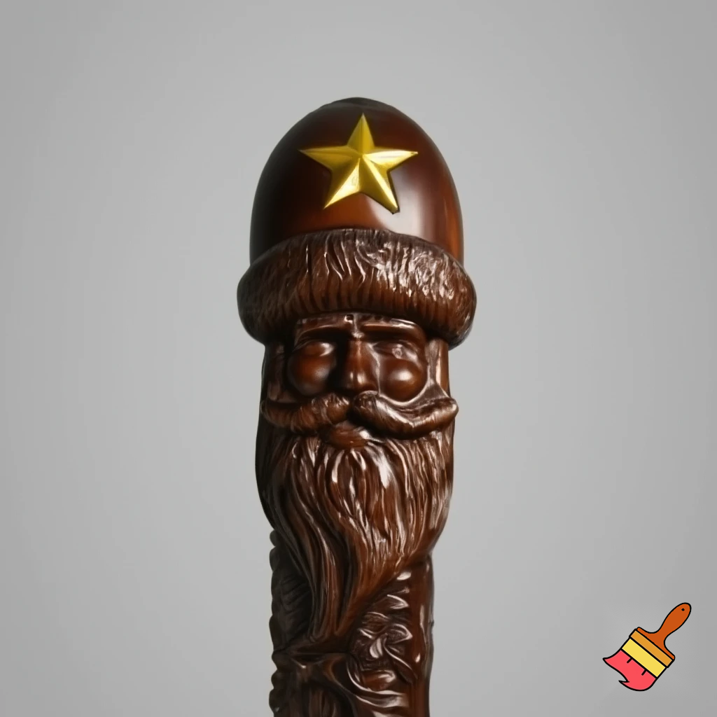 Russian Santa Claus walking stick with a star Santa Claus