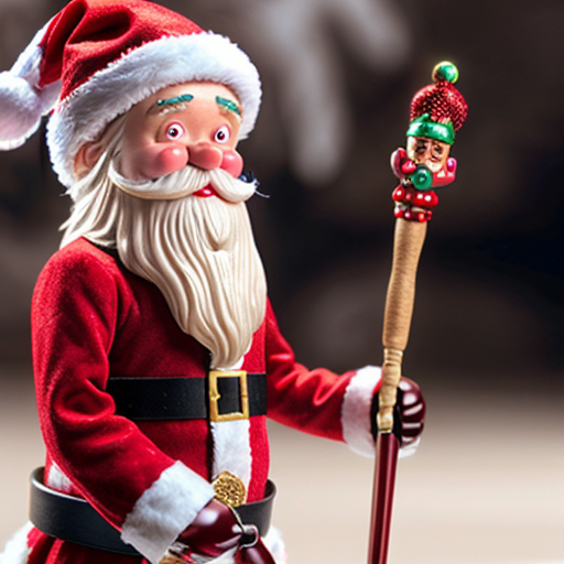 Nutcracker Santa Claus Nutcrackerh wizard Santa Claus magic stick magic walking stick