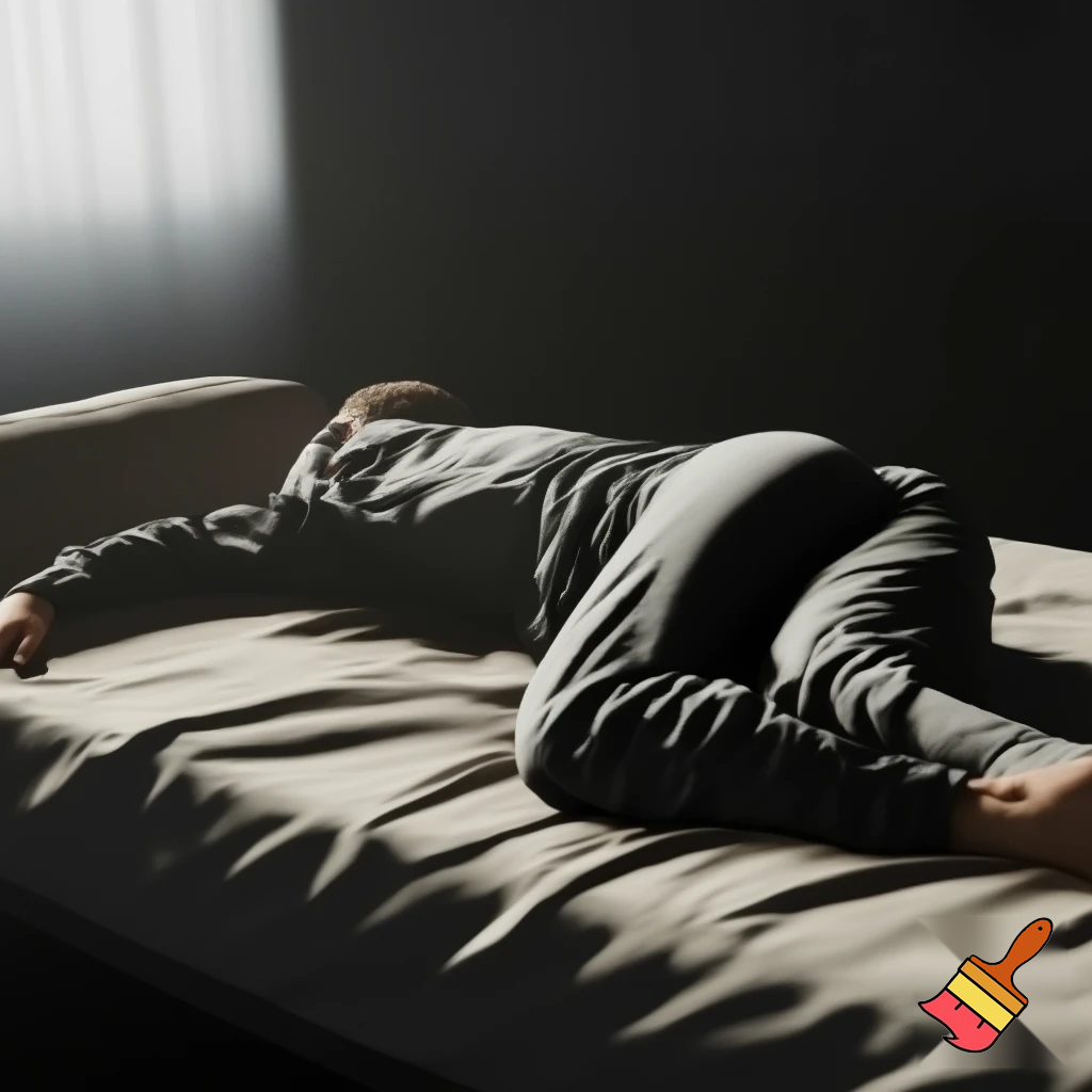 Just dance coach sleeps on the bed