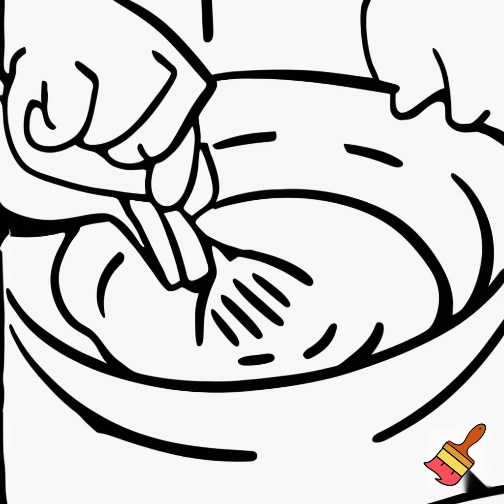 I’m trying to get a black line drawing to use with special needs students of someone stirring 