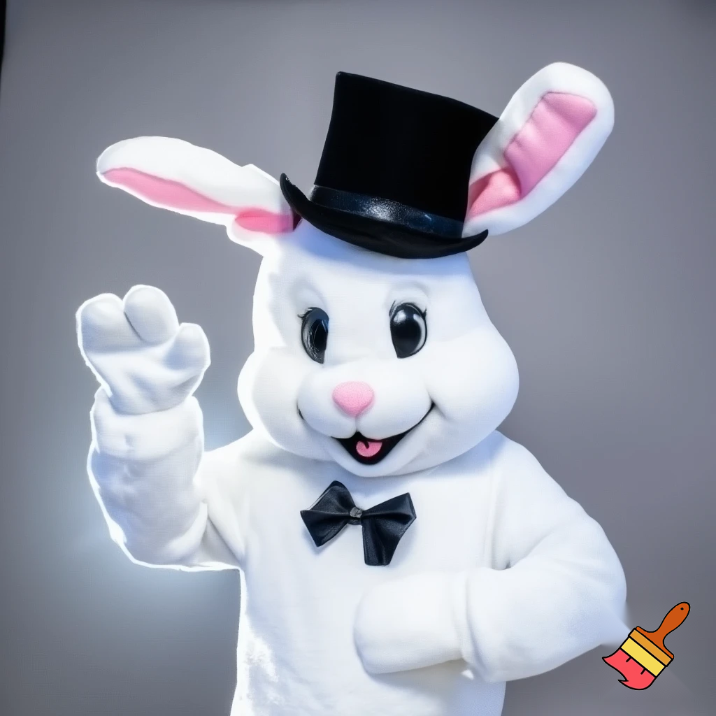 Easter bunny mascot costume top hat mascot costume magic