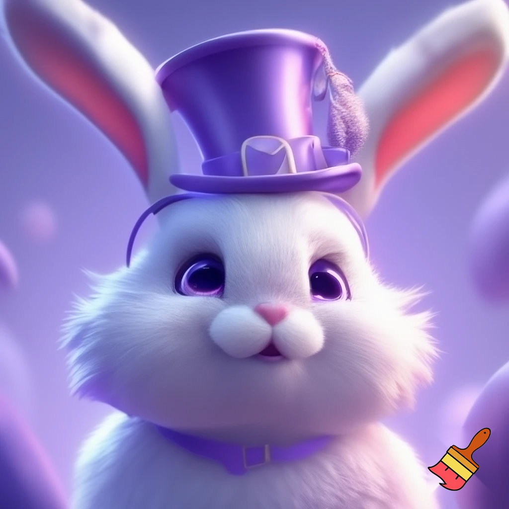 Easter bunny top hat headband, purple, purple and white