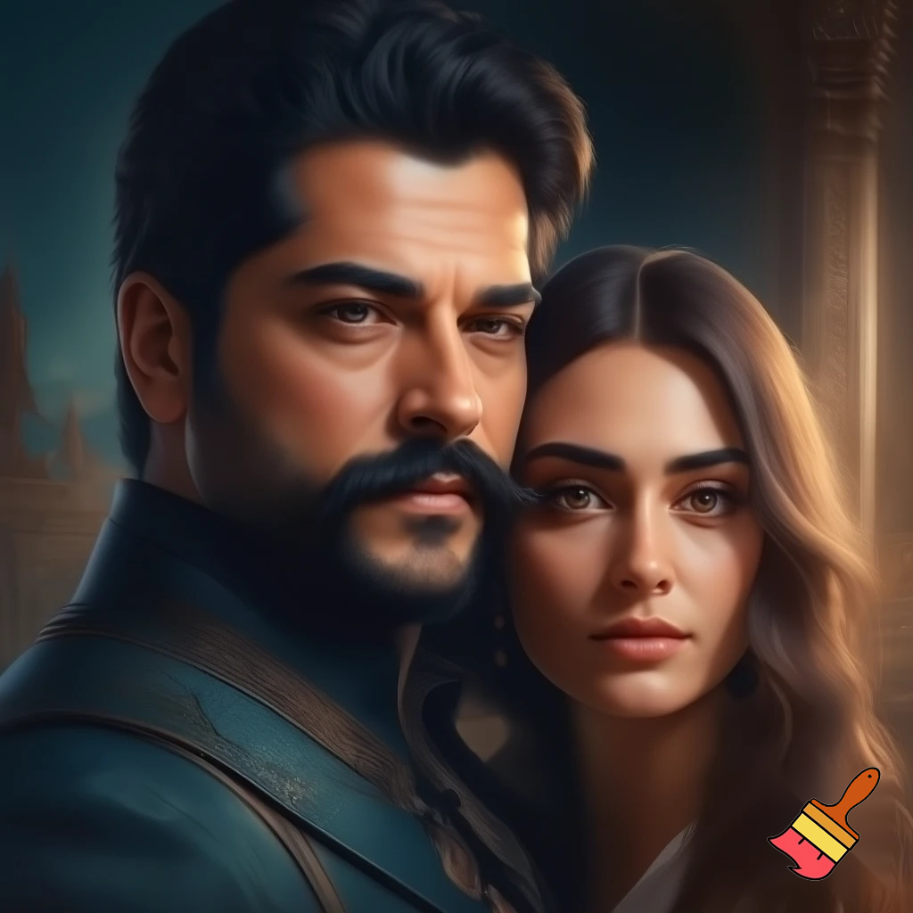 burak ozcivit and esra bilgic standing together
