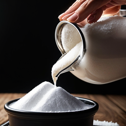 sugar getting poured through a sieve