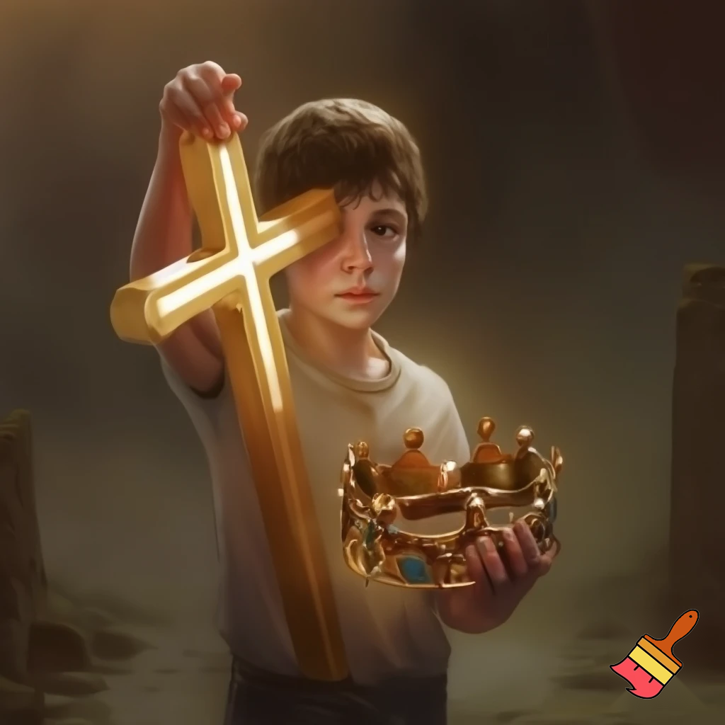 me with a cross and crown 13 yrs old
