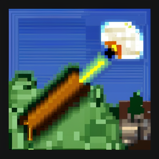 create a pixel hammer with a moon arua