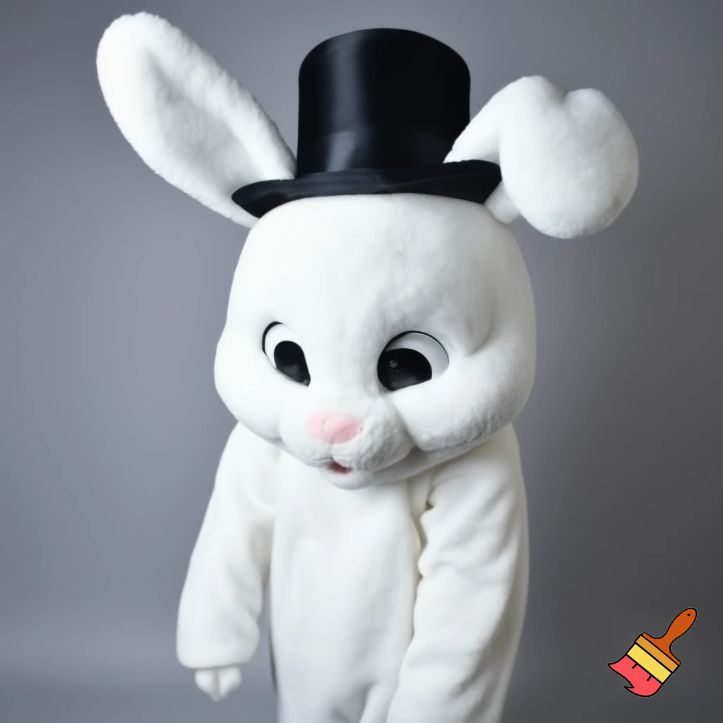 Easter bunny mascot costume top hat
