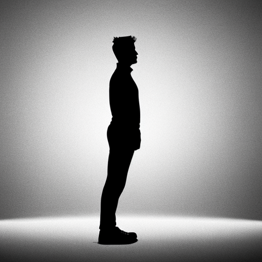 Male full body side angle silhouette black silhouette