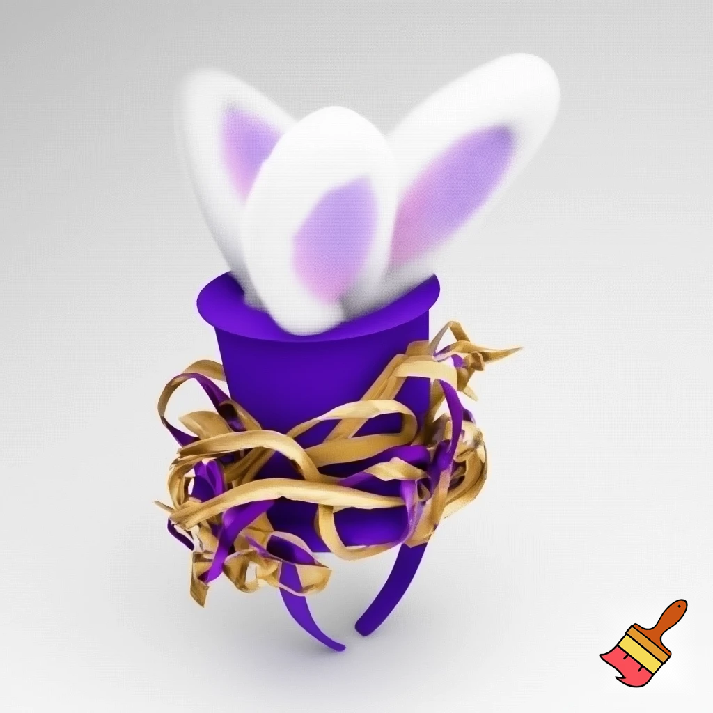 Easter top head headband, purple and white bunny ears top hat purple and gold top hat headband purple and gold and white