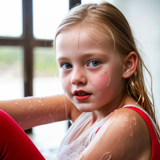 

white eyes, red lips, young,  , tummy, legs, laying
full shot photo of a   young teen blond petite finnish girl with innocent face, topless, middle elementary school, small,  wet, beautiful, sideview


