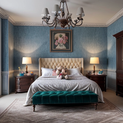 Alice in Wonderland themed adult bedroom