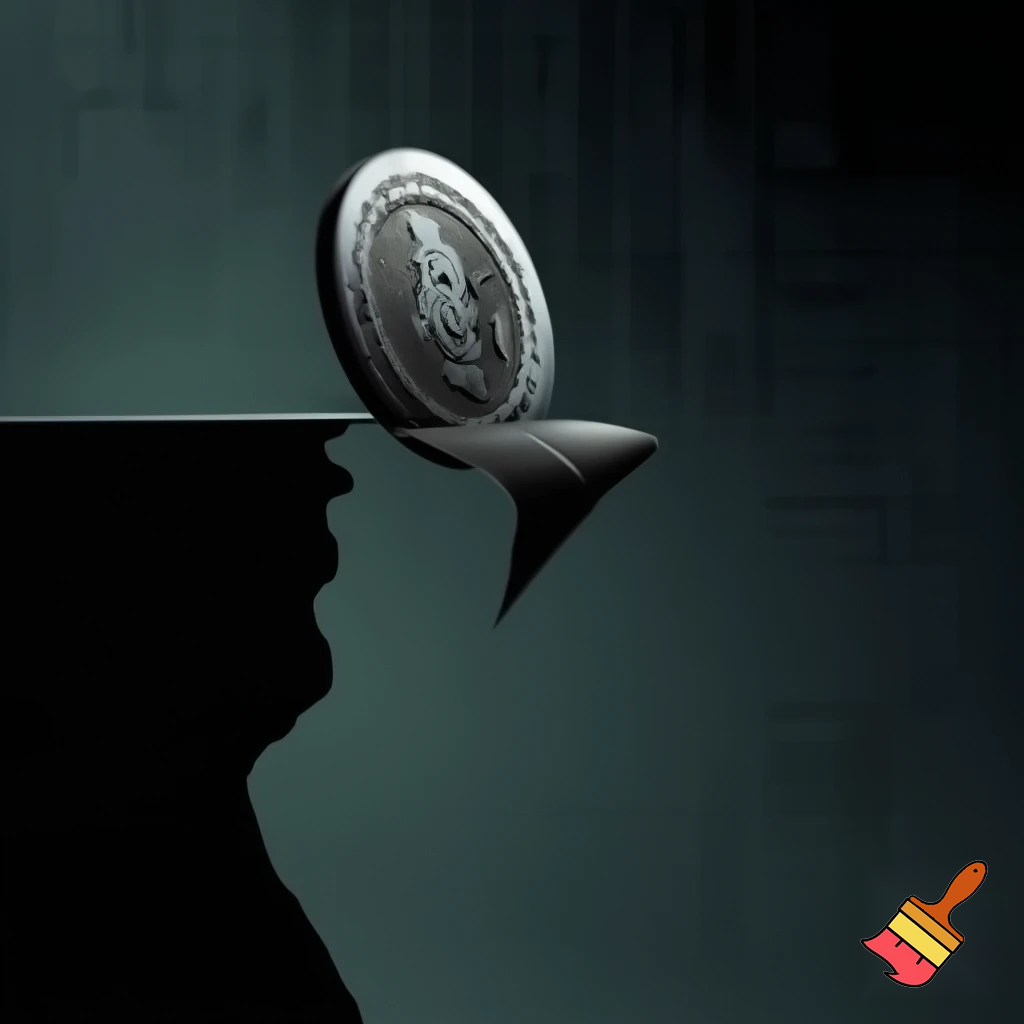 a piece of money about to end its life
