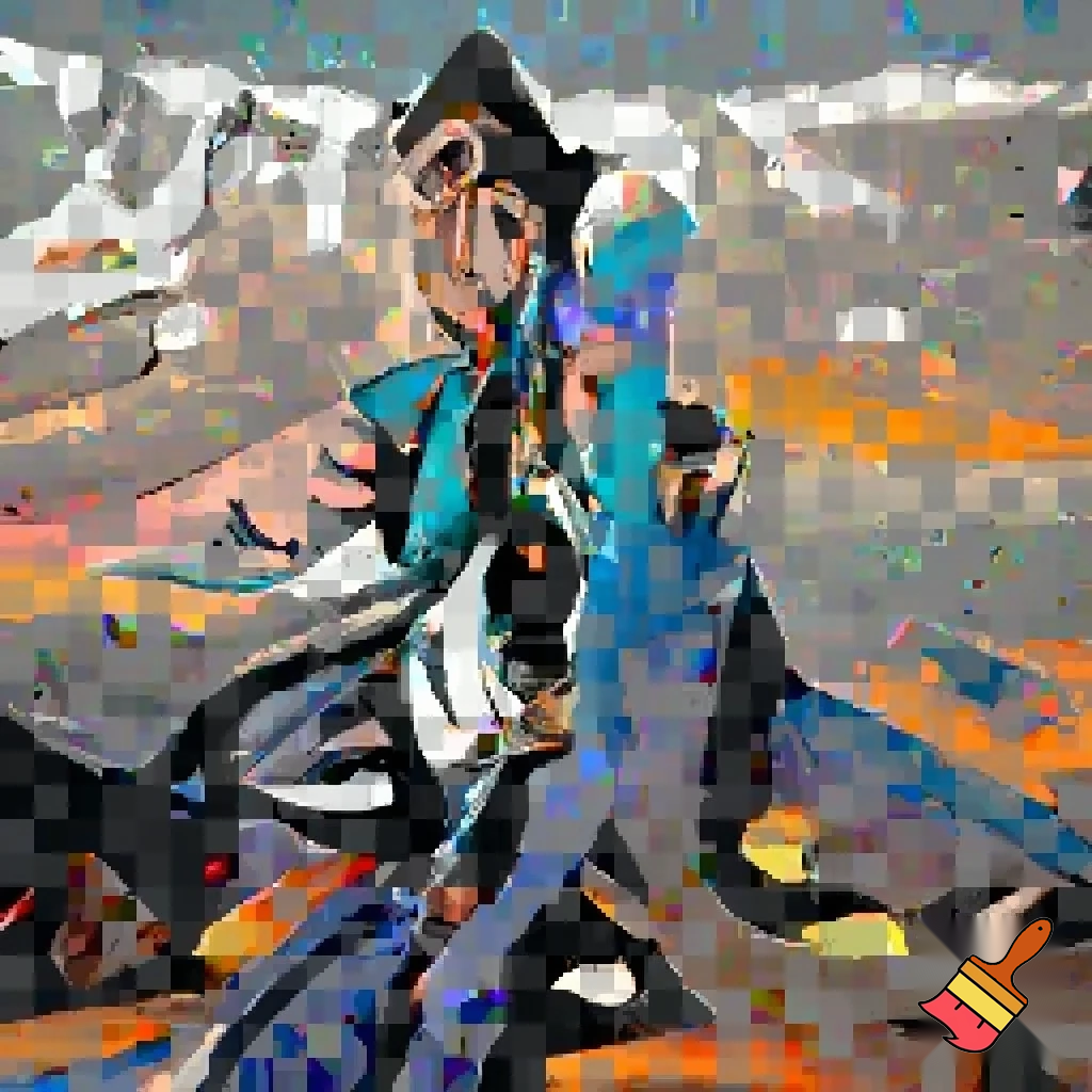 A detailed, cinematic portrait of an Asian female Lighthouse Explorer Commander standing in a desert landscape within the Ether. She wears the official Explorer uniform for a group leader: a deep blue travel coat with yellow accents along the seams and straps, slightly worn and dusted with sand, flowing dramatically in the wind. Her coat has multiple functional pockets for maps, runes, and tools, reinforced tactical straps, and a high collar. She wears a patrol cap with sand-protected goggles resting on top, and tall knee-high combat boots, slightly scratched from long expeditions.

Her expression is focused and determined, eyes sharp and scanning the horizon. She has faint bruises and scratches on her face, showing signs of recent battles, but maintains a calm, commanding presence. On her arm, she wears a yellow leadership armband, symbolizing her rank. Her hands rest confidently on a hybrid lantern-sword, a unique weapon combining Ether energy and physical blade, glowing faintly with runes.

The coat’s inner lining glows subtly with Ether runes, reflecting her connection to dimensional energy. The belt has additional attachments: a small splinter of Scarlet Stone, hooks for tools, and a sheath for her short runic dagger. Her stance is dynamic yet authoritative, weight balanced for combat or quick movement. The desert wind stirs her hair and coat, sending sand particles into the air, highlighted by warm sunlight and soft atmospheric haze.

Style: hyper-detailed, realistic anime-inspired, cinematic lighting, expressive facial features, intricate clothing textures, glowing subtle magical effects, functional tactical gear, dynamic composition, soft ambient particles around her, heroic and commanding aura.”**